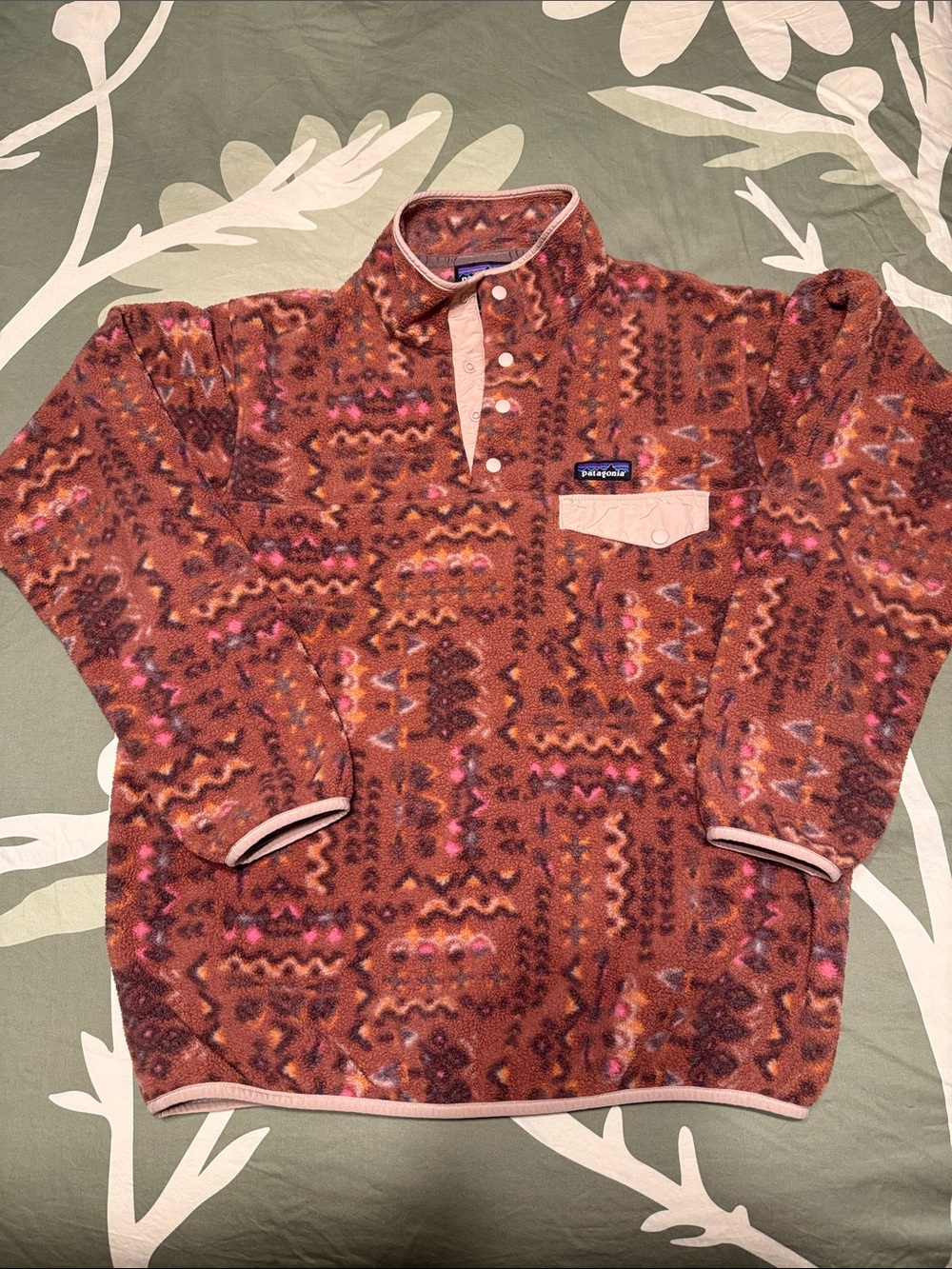 Patagonia Synchilla Snap-T Wandering Woods Sisu Brown Sweatshirt SZ L